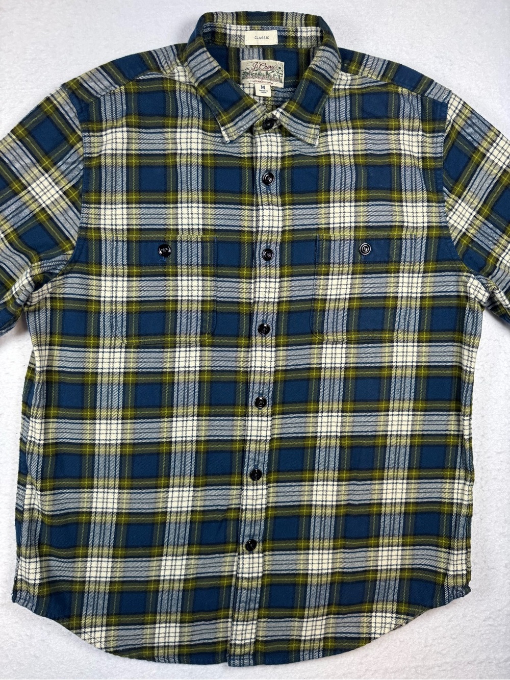 J.Crew Midweight Plaid Flannel Shirt Men’s Medium Classic Fit - Picture 2 of 10